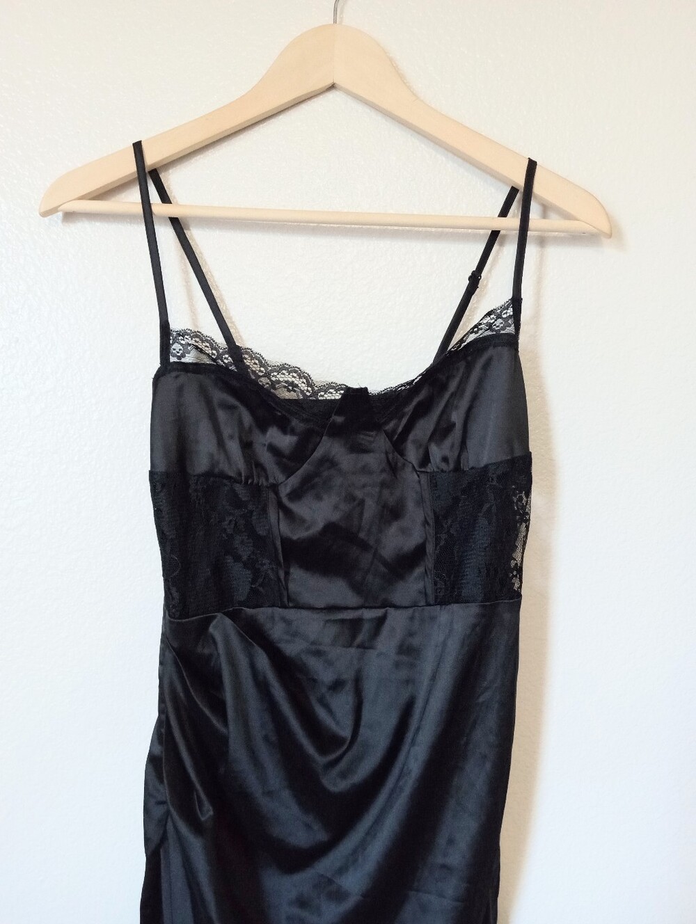 Cider Satin Lace Black Midi Dress Small NWT - Picture 2 of 8